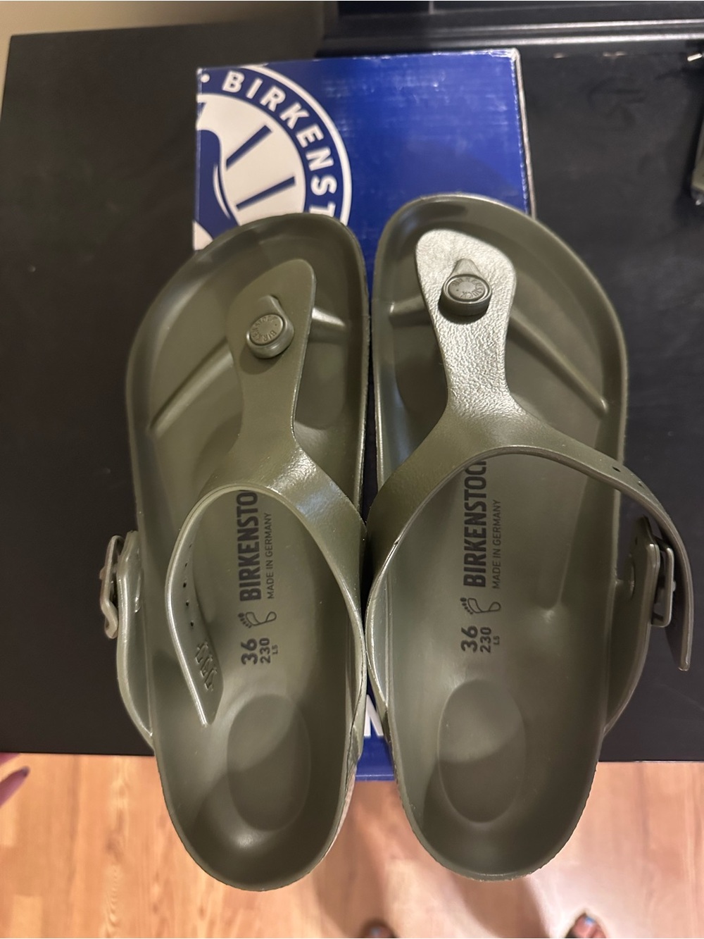 Birkenstock Olive Green Gizeh EVA Sandals